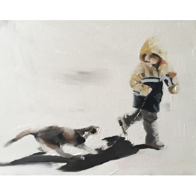 Boy and Cat Art PRINT signed art print from oil painting by James Coates   122676056393